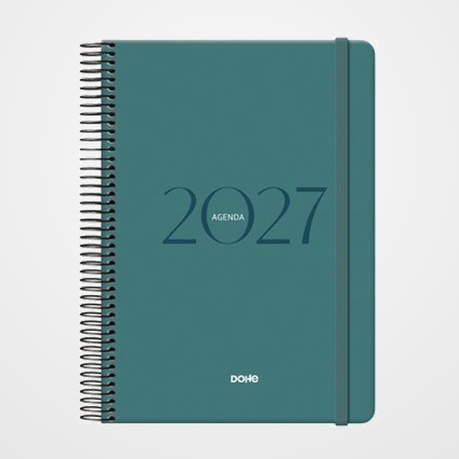 AGENDA ANUAL (2027) DOHE MONTANA ESPIRAL tapa EXTRA con GOMA 140x200 D/P VERDE