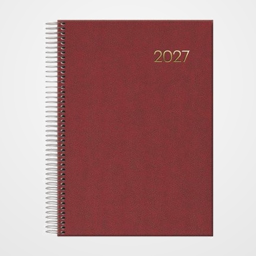 AGENDA ANUAL (2027) DOHE SEGOVIA ESPIRAL tapa EXTRA 140x200 D/P BURDEOS