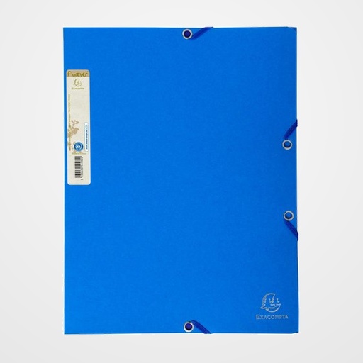 CARPETA de GOMAS y SOLAPAS EXACOMPTA FOREVER CARTON A4 con ETIQUETA AZUL
