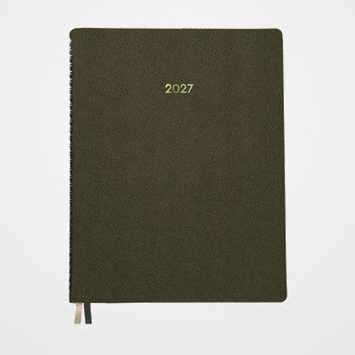 AGENDA ANUAL (2027) DOHE ZENITH WIRE-O tapa FLEXIBLE POLIPIEL 150x210 S/V MARRON