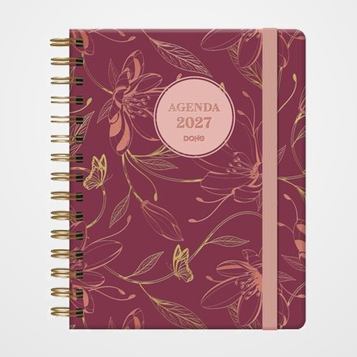 AGENDA ANUAL (2027) EDEN WIRE-O tapa EXTRA 160x210 S/V BURDEOS