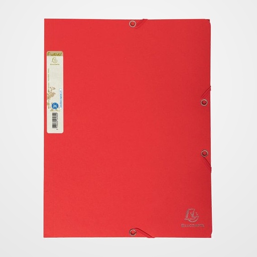 CARPETA de GOMAS y SOLAPAS EXACOMPTA FOREVER CARTON A4 con ETIQUETA ROJO
