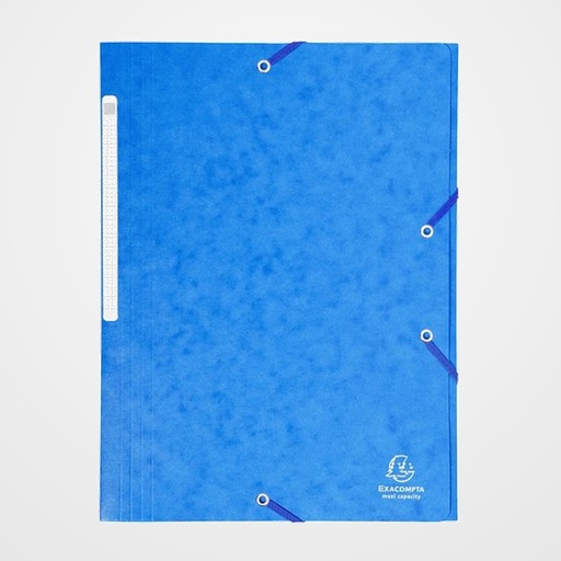 CARPETA de GOMAS y SOLAPAS EXACOMPTA MAXI CARTON A4 con ETIQUETA AZUL