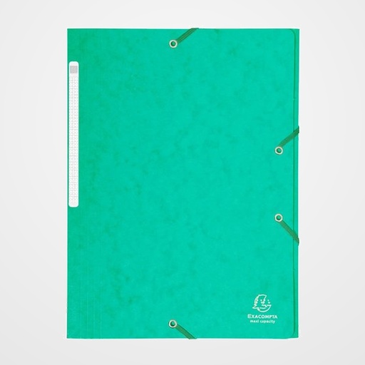 CARPETA de GOMAS y SOLAPAS EXACOMPTA MAXI CARTON A4 con ETIQUETA VERDE