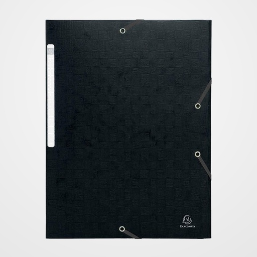 CARPETA de GOMAS y SOLAPAS EXACOMPTA SCOTTEN MAXI CARTON GOFRADO A4 con ETIQUETA NEGRO
