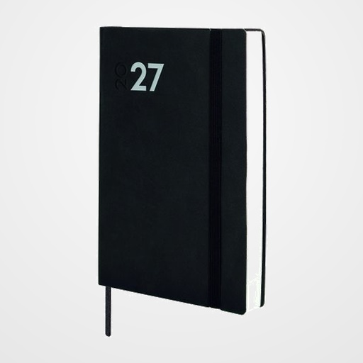 AGENDA ANUAL (2027) FINOCAM DYNAMIC MARA COSIDA tapa FLEXIBLE con GOMA Y4 120x170 D/P NEGRO