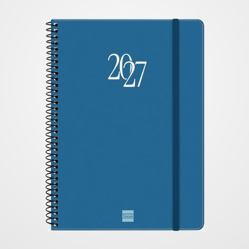 AGENDA ANUAL (2027) FINOCAM ESPIRAL BASIC MY ESPIRAL tapa EXTRA con GOMA E10 155x212 S/V APAIS. AZUL