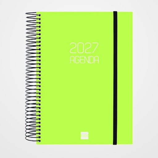 AGENDA ANUAL (2027) FINOCAM ESPIRAL BASIC OPAQUE tapa PP con GOMA E10 155x212 D/P LIMA