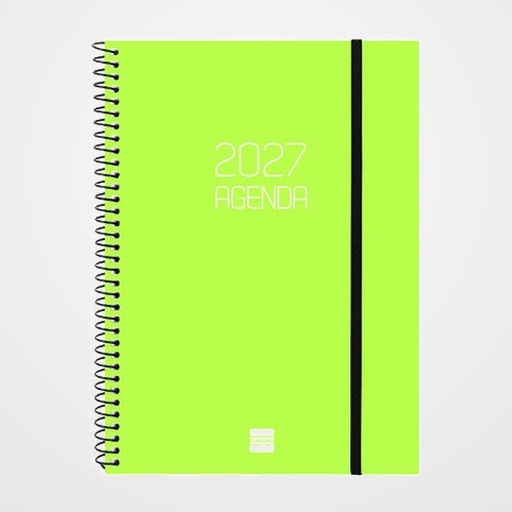 AGENDA ANUAL (2027) FINOCAM ESPIRAL BASIC OPAQUE tapa PP con GOMA E10 155x212 S/V APAIS. LIMA