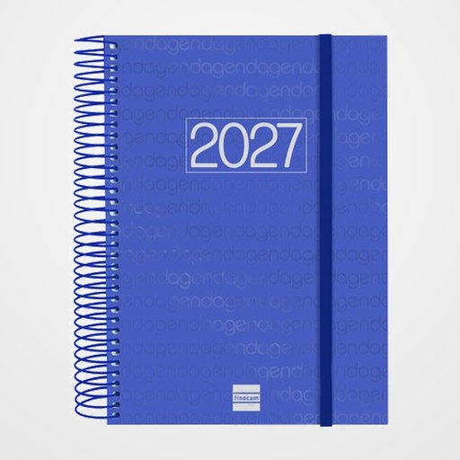 AGENDA ANUAL (2027) FINOCAM ESPIRAL BASIC YEAR ESPIRAL tapa PP con GOMA E10 155x212 D/P AZUL