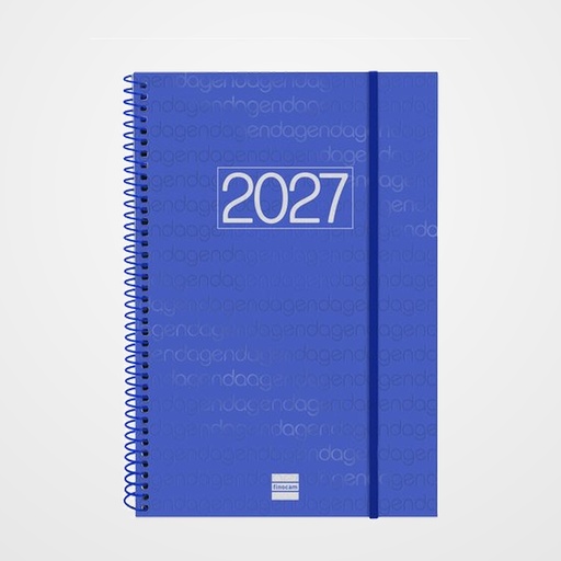 AGENDA ANUAL (2027) FINOCAM ESPIRAL BASIC YEAR ESPIRAL tapa PP con GOMA E11 165x242 S/VV AZUL