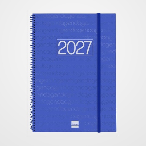 AGENDA ANUAL (2027) FINOCAM ESPIRAL BASIC YEAR ESPIRAL tapa PP con GOMA E40 210x297 S/V APAIS. AZUL