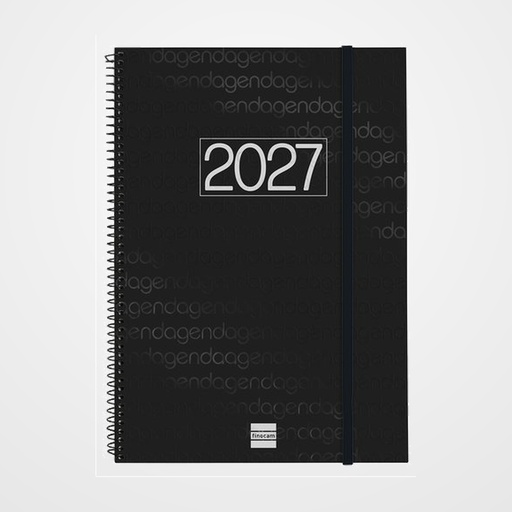AGENDA ANUAL (2027) FINOCAM ESPIRAL BASIC YEAR ESPIRAL tapa PP con GOMA E40 210x297 S/VV NEGRO