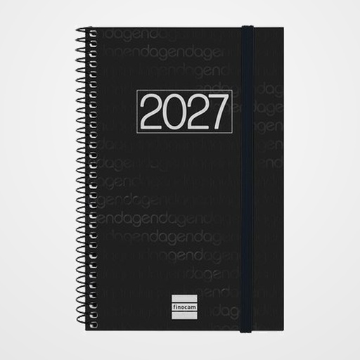 AGENDA ANUAL (2027) FINOCAM ESPIRAL BASIC YEAR ESPIRAL tapa PP con GOMA E5 117x181 S/V APAIS. NEGRO