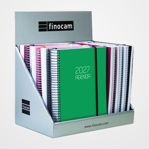 AGENDA ANUAL (2027) FINOCAM ESPIRAL E10 155x212 S/V - D/P SURTIDO EXPOSITOR DE 15