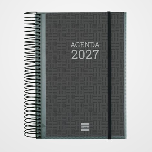 AGENDA ANUAL (2027) FINOCAM ESPIRAL PERSONALIZABLE ESPIRAL tapa PP con GOMA E10 155x212 D/P