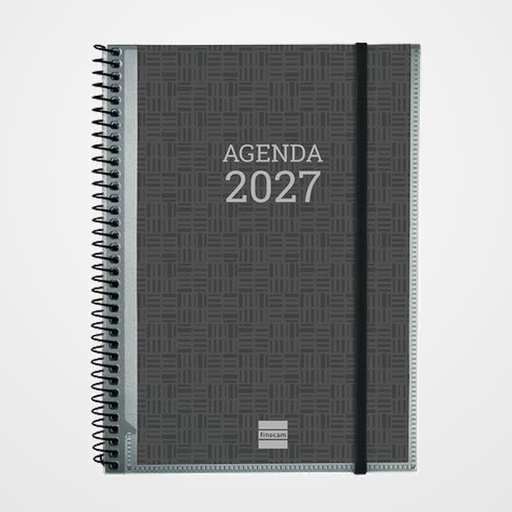 AGENDA ANUAL (2027) FINOCAM ESPIRAL PERSONALIZABLE ESPIRAL tapa PP con GOMA E10 155x212 S/V APAIS.