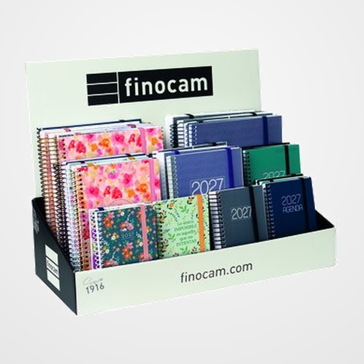 AGENDA ANUAL (2027) FINOCAM ESPIRAL SURTIDO EXPOSITOR DE 30