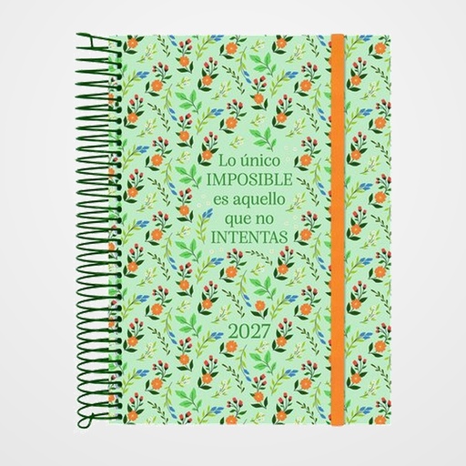 AGENDA ANUAL (2027) FINOCAM ESPIRAL TRENDY  DESIGN COLLECTION ESPIRAL tapa PP con GOMA E10 155x212 D/P IMPOSIBLE