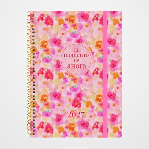 AGENDA ANUAL (2027) FINOCAM ESPIRAL TRENDY  DESIGN COLLECTION ESPIRAL tapa PP con GOMA E10 155x212 S/V APAIS. AHORA