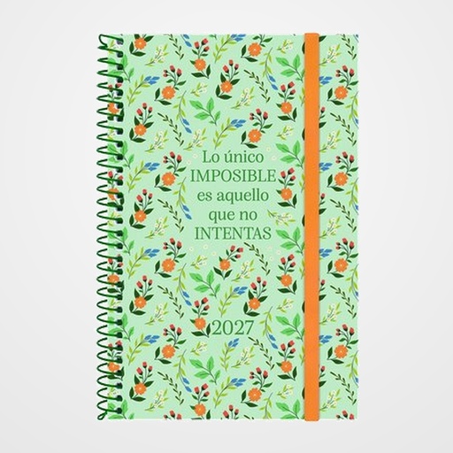 AGENDA ANUAL (2027) FINOCAM ESPIRAL TRENDY  DESIGN COLLECTION ESPIRAL tapa PP con GOMA E5 117x181 S/V APAIS. IMPOSIBLE