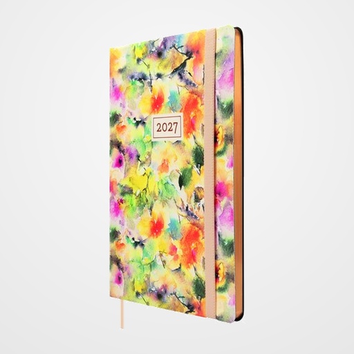 AGENDA ANUAL (2027) FINOCAM FLEXI JOY COSIDA tapa FLEXIBLE con GOMA F5 148x210 S/VV BLOOM