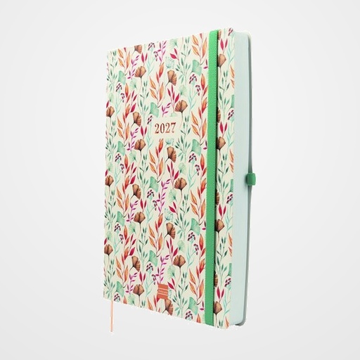 AGENDA ANUAL (2027) FINOCAM INTERNACIONAL CAPRI COSIDA tapa BLANDA con GOMA B5 148x210 D/P HAPPY
