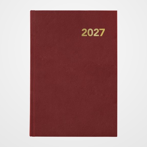 AGENDA ANUAL (2027) GRAFOPLAS BRETAÑA COSIDA tapa EXTRADURA A5 210x145 D/P ROJO