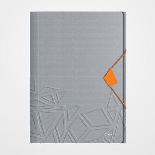 CARPETA de GOMAS y SOLAPAS LEITZ URBAN CHIC PP A4 GRIS