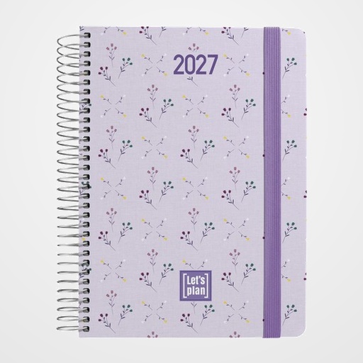 AGENDA ANUAL (2027) GRAFOPLAS DESIGN ESPIRAL tapa EXTRA con GOMA A5 210x150 D/P SERENITY