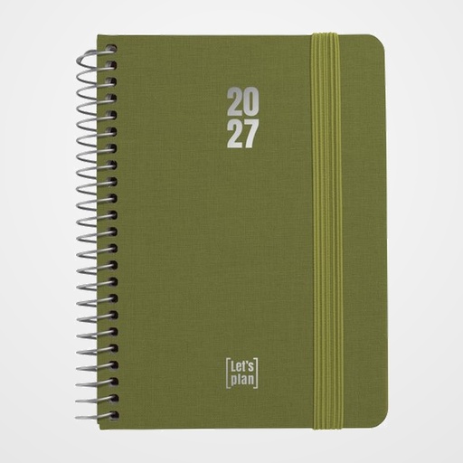AGENDA ANUAL (2027) GRAFOPLAS FANCY ESPIRAL tapa EXTRADURA con GOMA A6 170x145 D/P MINT