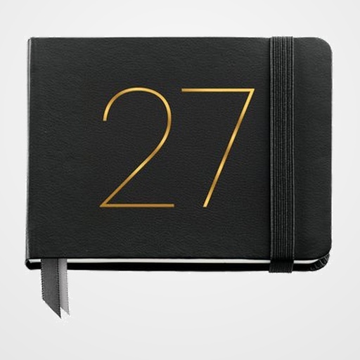 AGENDA ANUAL (2027) MIQUELRIUS BASIC CHESTER COSIDA tapa SIMIL PIEL con GOMA POCKET 105x74 S/V APAIS. NEGRO