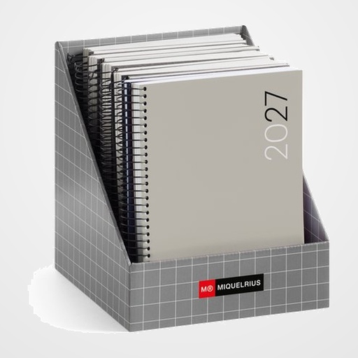 AGENDA ANUAL (2027) MIQUELRIUS BASIC CITY ESPIRAL tapa PP PLUS SURTIDO EXPOSITOR DE 10