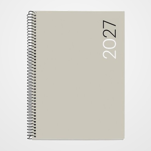 AGENDA ANUAL (2027) MIQUELRIUS BASIC CITY ESPIRAL tapa PP PLUS 155x213 S/VV GRIS