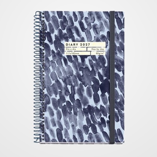 AGENDA ANUAL (2027) MIQUELRIUS GRAFICA ESPIRAL tapa EXTRA con GOMA ACTIVA 117x182 D/P DROPS