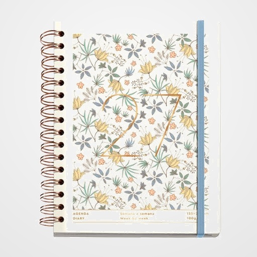 AGENDA ANUAL (2027) MIQUELRIUS TRENDS LIBERTY WIRE-O tapa EXTRA con GOMA PLUS 155x213 D/P APAIS. CREAM