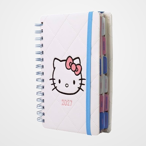 AGENDA ANUAL (2027) MOOVING HELLO KITTY WIRE-O tapa POLIPIEL con GOMA 140x200 D/P