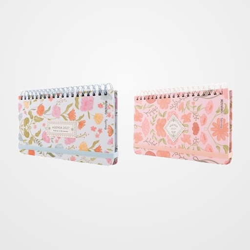 AGENDA ANUAL (2027) MOOVING SPRING WIRE-O tapa EXTRA con goma POCKET 170x90 S/V SURTIDO (2 mod.)