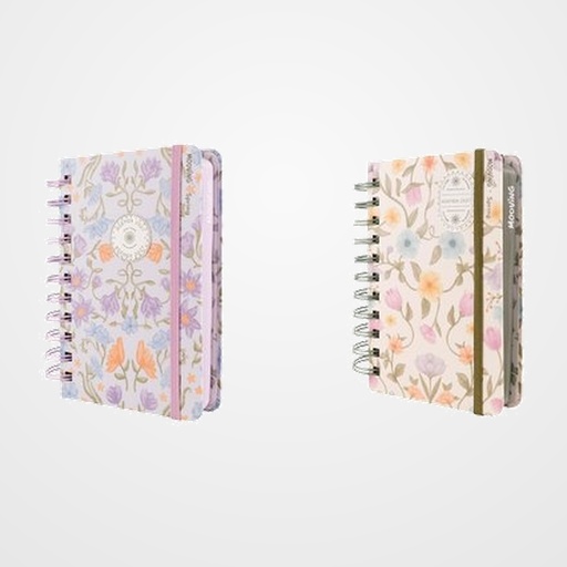 AGENDA ANUAL (2027) MOOVING SPRING WIRE-O tapa EXTRA con GOMA 100x150 D/P SURTIDO (2 mod.)