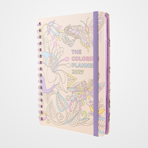 AGENDA ANUAL (2027) MOOVING THE COLORING PLANNER WIRE-O tapa EXTRA con GOMA 150x210 S/V