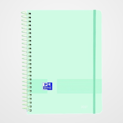 AGENDA ANUAL (2027) OXFORD LIVE&GO VIVOS ESPIRAL tapa PP A5 210x150 S/V APAIS. AZUL