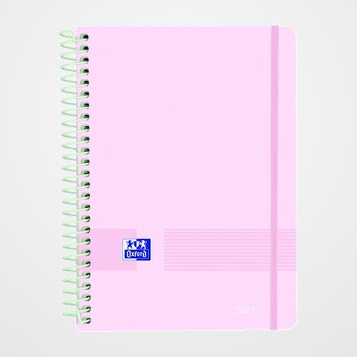 AGENDA ANUAL (2027) OXFORD LIVE&GO VIVOS ESPIRAL tapa PP A5 210x150 S/V APAIS. ROSA