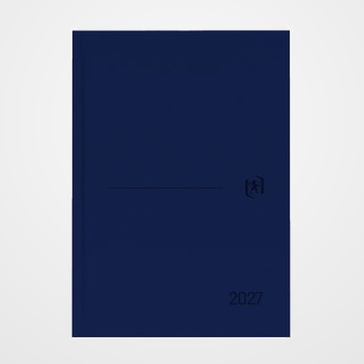 AGENDA ANUAL (2027) OXFORD MINIMAL COSIDA tapa ACOLCHADA A5 210x150 D/P AZUL