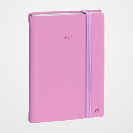 AGENDA ANUAL (2027) QUO VADIS DAILY 21 COLOR ML COSIDA tapa DURA con GOMA 150X210 D/P PASTEL ROSA