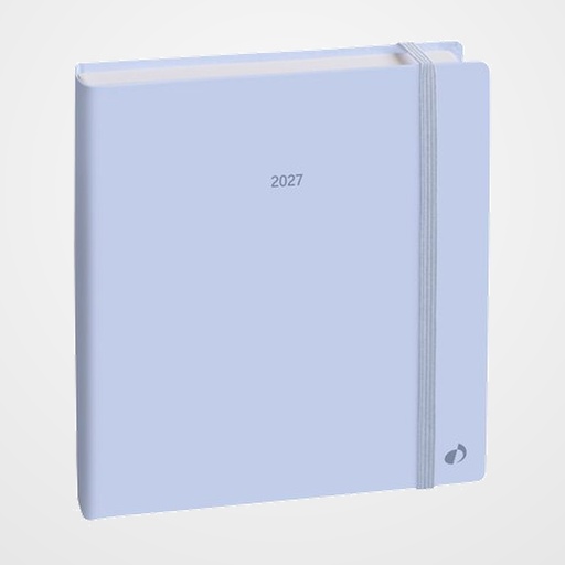 AGENDA ANUAL (2027) QUO VADIS EXECUTIF COLOR ML COSIDA tapa DURA con GOMA 160X160 S/V PASTEL AZUL