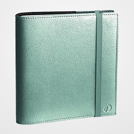 AGENDA ANUAL (2027) QUO VADIS TIME&LIFE MEDIUM ML SOBRECUBIERTA WIRE-O tapa SIMIL PIEL CON GOMA 160x160 S/V 2 PAG. PLATA METALIZADO