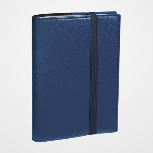 AGENDA ANUAL (2027) QUO VADIS TIME&LIFE POCKET ML SOBRECUBIERTA WIRE-O tapa SIMIL PIEL CON GOMA 100x150 S/V 2 PAG. AZUL METALIZADO