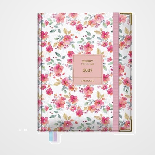 AGENDA ANUAL (2027) TAKENOTE ALICE CARTONE tapa EXTRA con GOMA A5 165x205 S/V