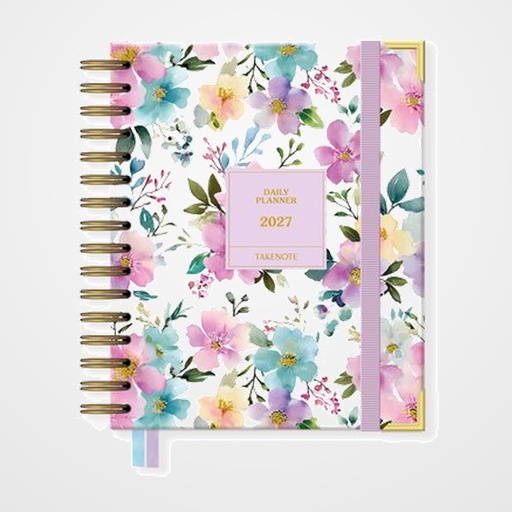 AGENDA ANUAL (2027) TAKENOTE NOA WIRE-O tapa EXTRA con GOMA A5 165x205 D/P