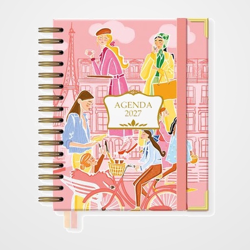 AGENDA ANUAL (2027) TAKENOTE SARAY LUIS MARTIN WIRE-O tapa EXTRA con GOMA A5 165x205 S/V